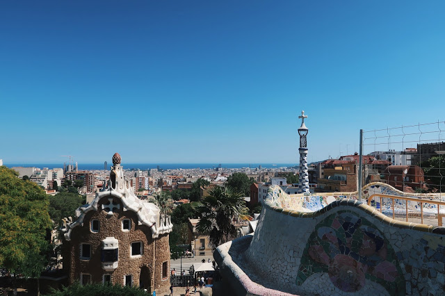 view from the platform at park guell, barcelona